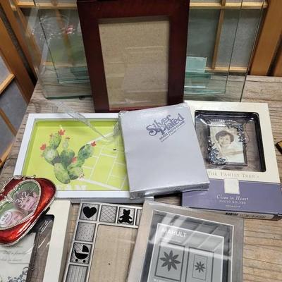 Small Pictures and Framed Art Lot Metal Glass and Wood 