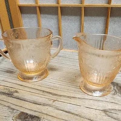 Macbeth-Evans Vintage Pink American Sweetheart Creamer and Sugar Bowls