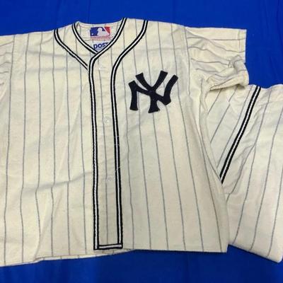Vintage 60s New York Hankees Kids Flannel Uniform Large