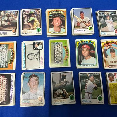 1972-73 Topps TCG Baseball Cards incl. Reggie Jackson, Nolan Ryan, Tommy John, Johnny Oates, etc
