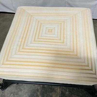 37x37 Large Low Square Yellow geometric Design Ottoman 