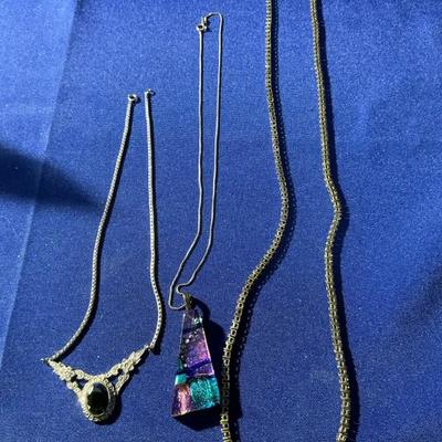 Set Of Three Sterling Silver Necklaces 