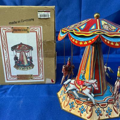 Reproduction Tin Toy Carousel Made In Germany 