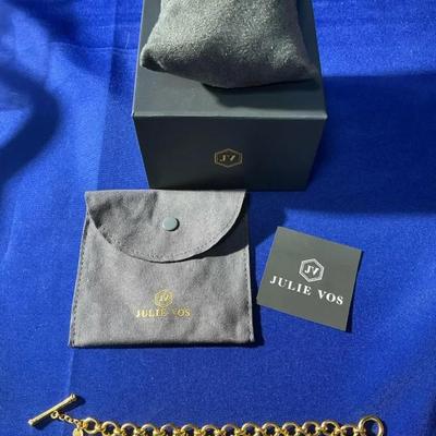 Julie Voss Gold Tone Dangle Charm Bracelet 