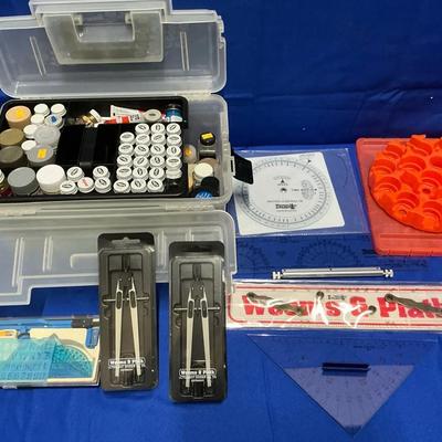 Hobby Painting & Drafting Supplies incl. Testors Paint, Weems & Plath