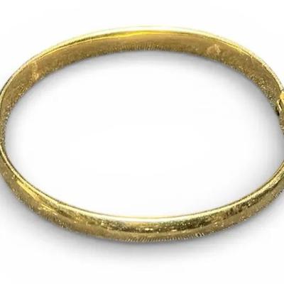 14k Yellow Gold Hinged Bangled Bracelet (dented)