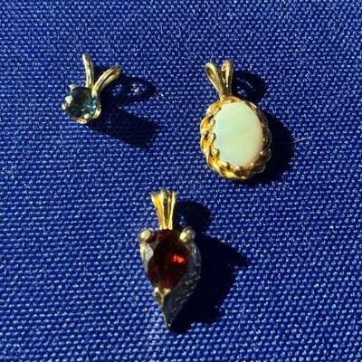 14kt Gold Small Pendants With Stones 