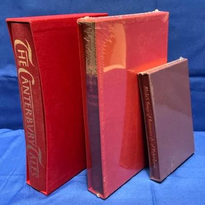 Folio Society Canterbury Tales, Book of Horror Stories, Blakes Songs of Innocence & of Experience