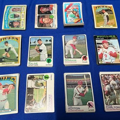 1970-73 Topps TCG Baseball Cards incl. Al Kaline, Reggie Jackson, Johnny Bench (CVO585)