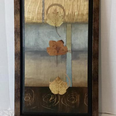 Wood Textured Leaf Print 