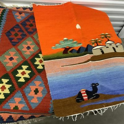 Pair Of Hand Woven Wool Rugs (2)