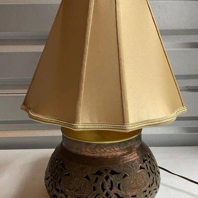 Table Lamp With Cut Copper Bowl Base