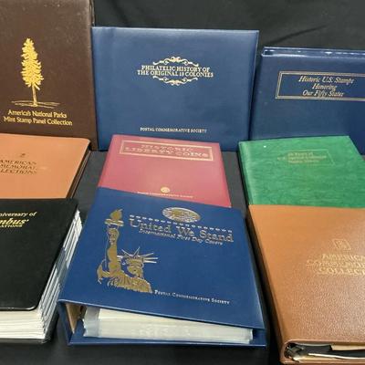 Stamp Collection With Historic Liberty Coin Book 