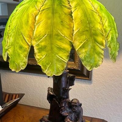 Vintage Bronze Finish Jungle Themed Lamp