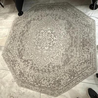 Octagonal Neutral Pattern Area Rug