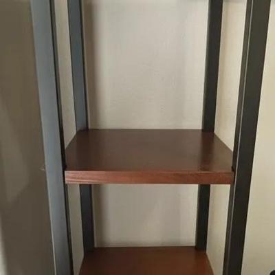 Four-Tier Wood and Metal Shelving Unit Set Of 2
