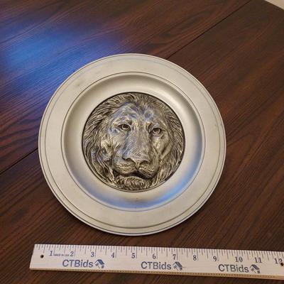 Devon Commemoratives Paul W. Regrutti Limited Edition Fine Pewter Lion Plate