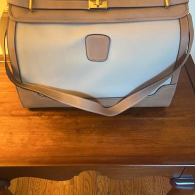 Vintage RUFFO Italy Luxury Canvas & Leather Briefcase Satchel