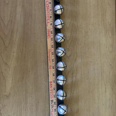 Vintage Leather Door Jingle Bells – Silver-Tone Sleigh Bells on Leather Strap