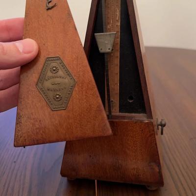 Antique French Maelzel Paquet Metronome – Wood Case – Working Condition!