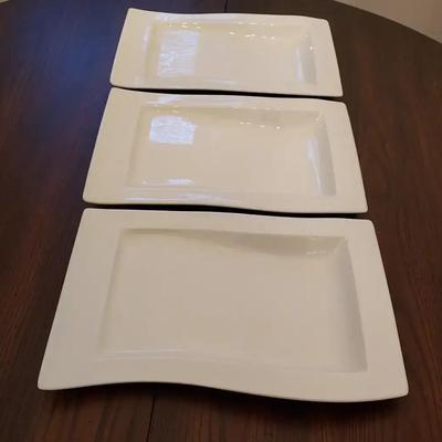Set of 3 Villeroy & Boch NewWave 13" Rectangular Gourmet Platters - Made in Germany