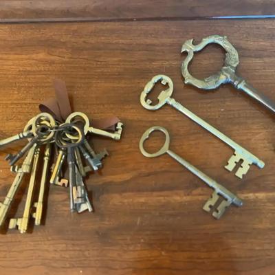 Antique Brass Skeleton Key Collection #1