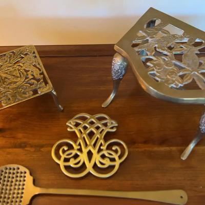 Vintage Brass Hearth & Kitchen Lot