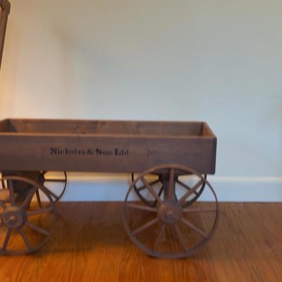 Vintage Wooden Display Wagon / Flower Cart from Nicholson & Sons Ltd. 