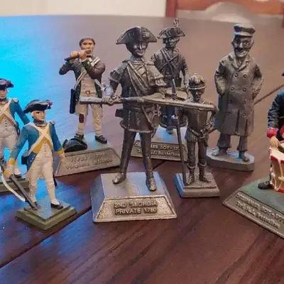 Vintage Revolutionary War Miniature Collection - Pewter & Hand-Painted Figures - 8pc Lot