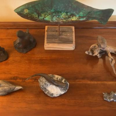 Curated 7-Piece Folk Art & Coastal Sculpture Collection