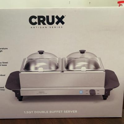 2 CRUX Buffet Servers | 2-Section & 3-Section Warming Trays | New In Box