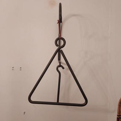 Antique-Style Hand-Forged Iron Dinner Triangle / Chuckwagon Bell