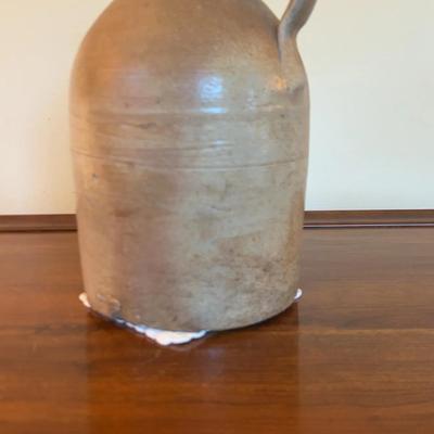 Antique 19th Century Salt-Glazed Stoneware Whiskey Jug