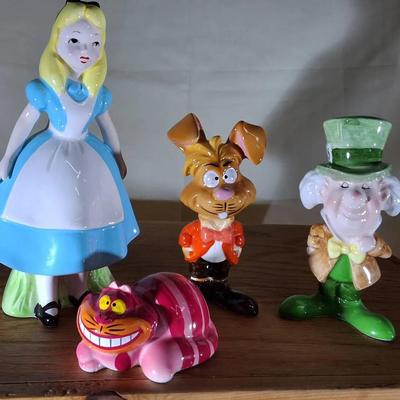 Vintage Disney “Alice in Wonderland” Ceramic Figurines – Japan – Set of 4