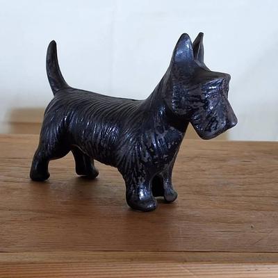 Vintage Cast Iron Scottie Dog Still Bank