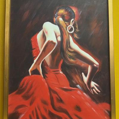 Large Framed Flamenco Dancer Wall Art – Gold Frame – 37.5” x 25.5” (Aaron Brothers / Michaels)