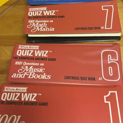 Vintage Coleco Quiz Wiz Electronic Trivia Game w/ 4 Quiz Cartridges (Math, Music/Books, Sports Legen
