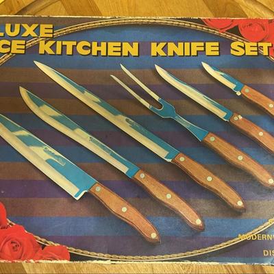 Vintage Deluxe 6-piece stainless steel kitchen knife set