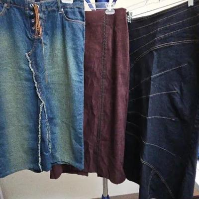 Bisou Bisou & XOXO Denim Ankle Length Skirts SZ 10-12