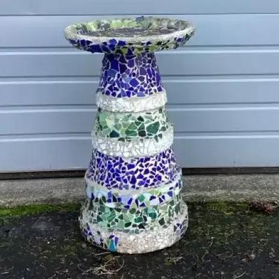 Mosaic Birdbath 