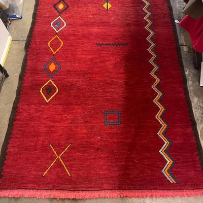 Red Rug w/Geometric Symbols 