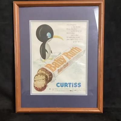 Peter Penguin Curtisses Baby Ruth Framed Advertisement 