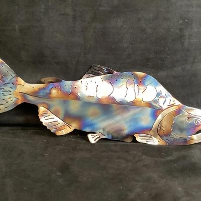 Metal Sockeye Salmon Wall Art Signed by Artist 