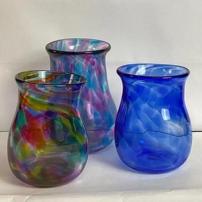 Multi Colored Glass Vases 