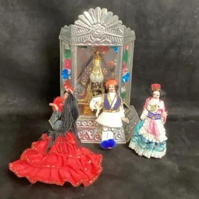 Mexican Folk Art Tin Nicho-Shrine 