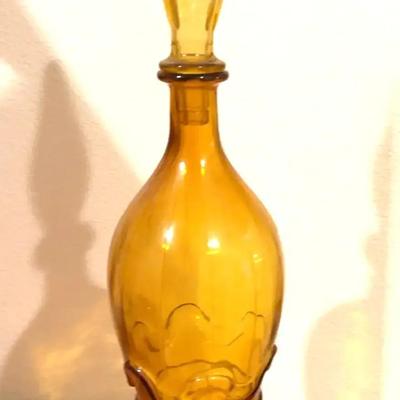 Empoli Rossini Italy Amber "Genie Bottle" w/ Flame Stopper. 