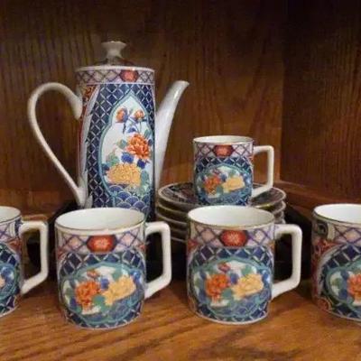 Japanese Imari-style Porcelain Tea Set