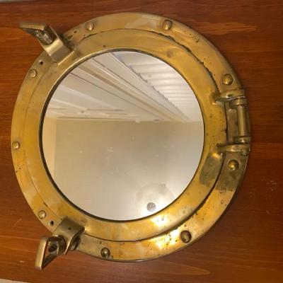 Brass Nautical Porthole Mirror. 
