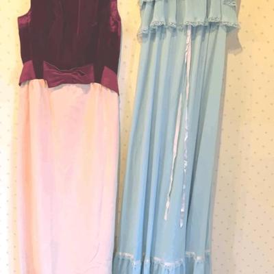 Vicki Vaughn Ruffled Maxi Dress 1970'S / Velvet Bodice Full Length Dress 