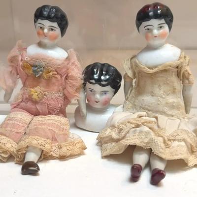 Petite Antique German Porcelain Dolls 